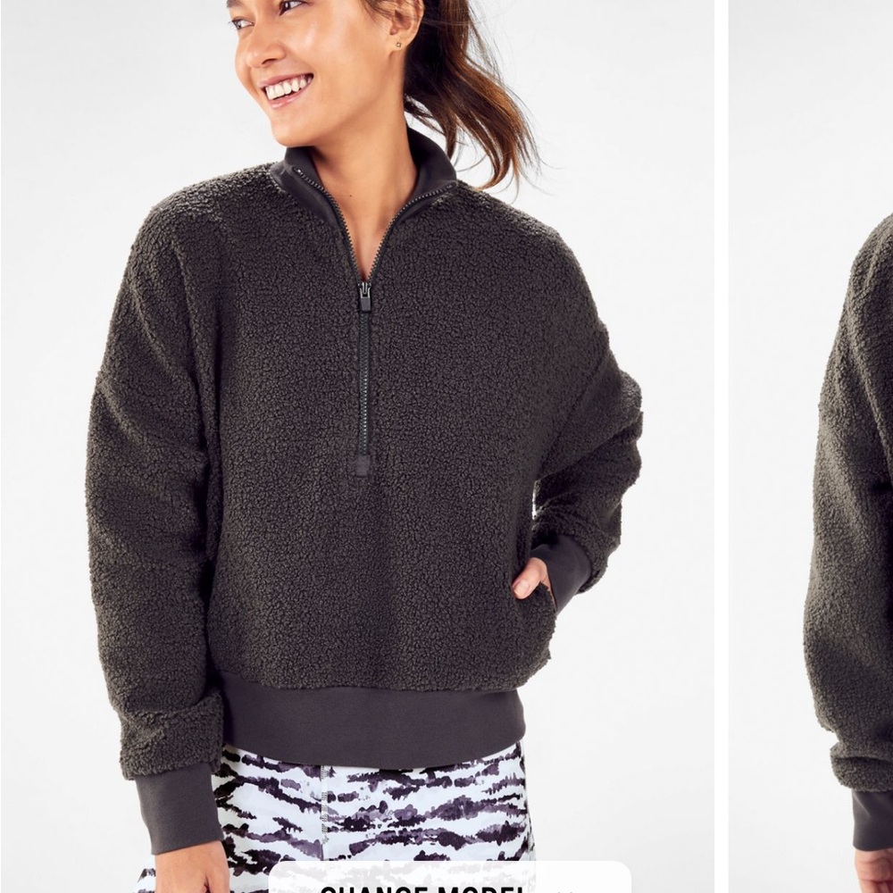 Fabletics Dream Polar Fleece Pullover in nightshade size large